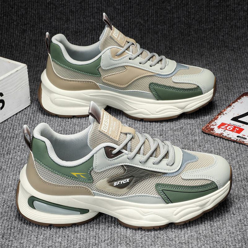 Men's Mesh Platform Casual Sneakers - Style 153F front product view