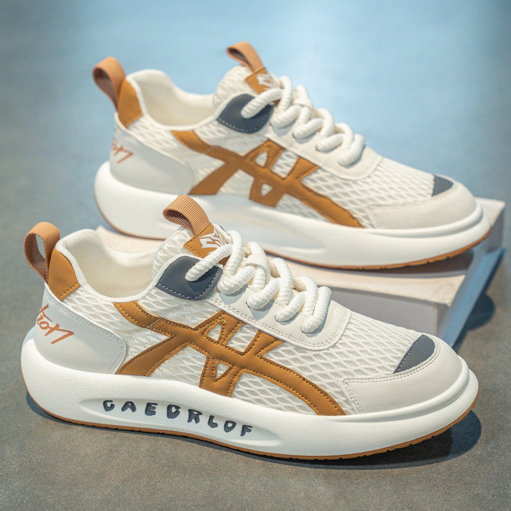 Men's Mesh Platform Running Sneakers - Style 980A front product view