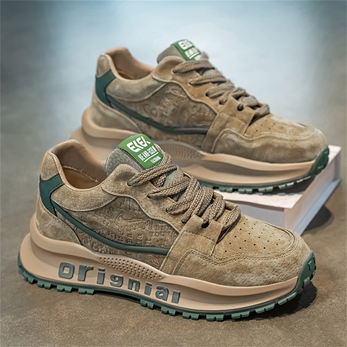 Men's Platform Retro Running Sneakers - Style 4F1E front product view