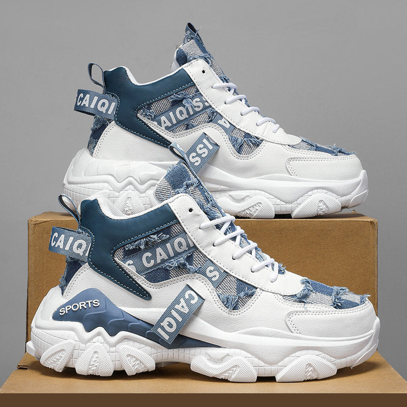 Men's High-Top Platform Casual Sneakers - Style 9860 front product view