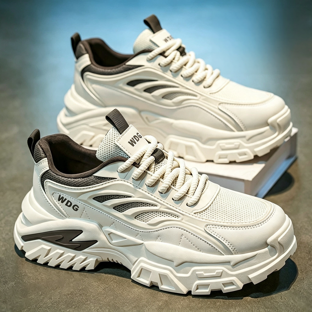 Men's Mesh Platform Running Sneakers - Style D29F front product view
