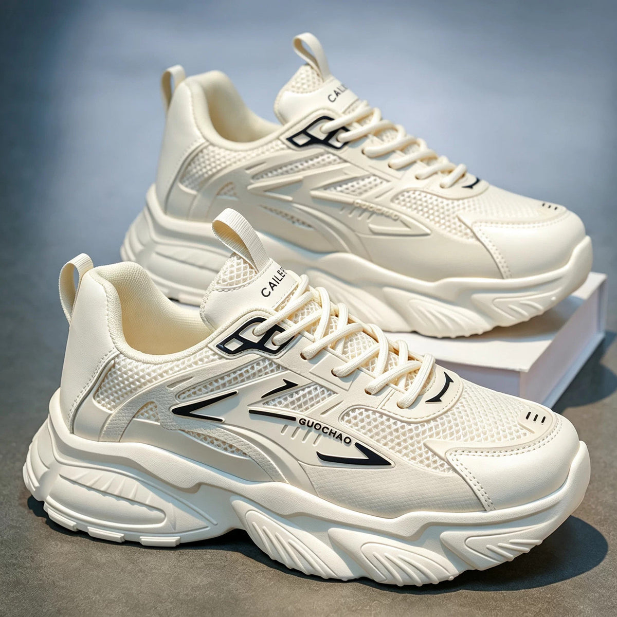 Men's Mesh Platform Running Sneakers - Style C4C7 front product view