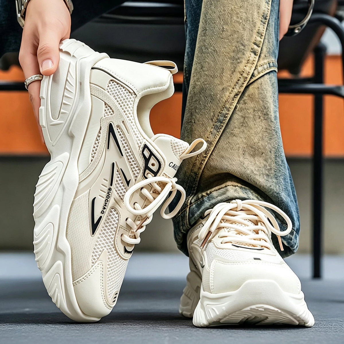 Men's Mesh Platform Running Sneakers - Style C4C7 product view 3