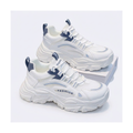 Men's Beige, Cream and Silver Mesh Platform Casual Sneakers - studio white background