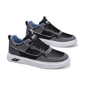 Men's Black, Green and Navy Casual Sneakers - studio white background