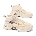 Men's Cream High-Top Athletic Sneakers - studio white background