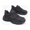Men's Navy, Black and Green Mesh Platform Casual Sneakers - studio white background