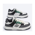 Men's Olive, Beige and Brown Platform Retro Trainer Sneakers - studio white background