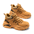 Men's Tan Rugged Hiking Sneakers - studio white background