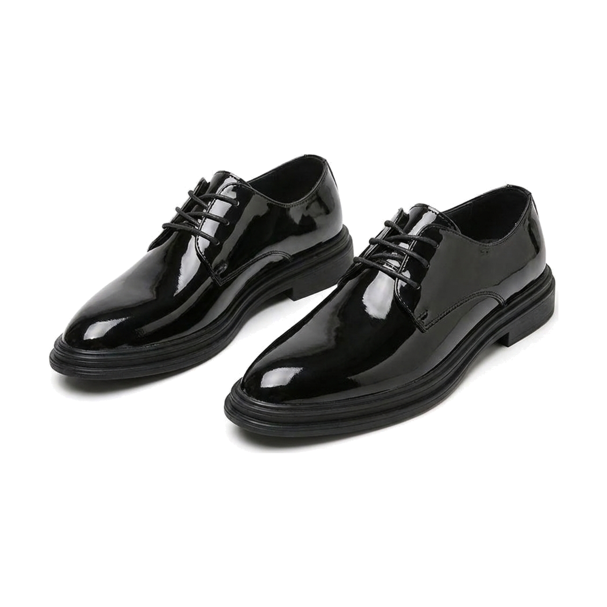 Men's White, Black and Navy Dress Shoes - studio white background