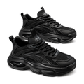 Men's White, Black and Navy Mesh Casual Sneakers - studio white background
