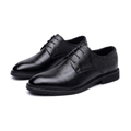 Men's White, Black and Silver Dress Shoes - studio white background