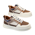 Men's White, Cream and Silver Retro Trainer Sneakers - studio white background