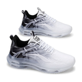 Men's White, Gray and Silver Mesh Platform Casual Sneakers - studio white background