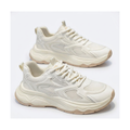Men's White, Silver and Cream Mesh Running Sneakers - studio white background