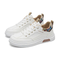 Men's White, Silver and Cream Retro Trainer Sneakers - studio white background