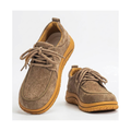 Men's White, Tan and Brown Retro Retro Trainer Sneakers - studio white background